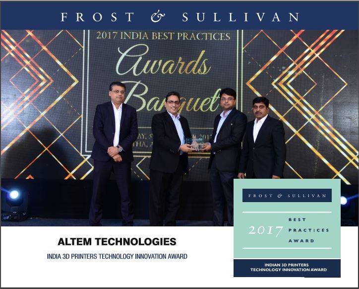Altem receives Frost & Sullivan’s 2017 “India 3D Printers Technology Innovation Award” width=